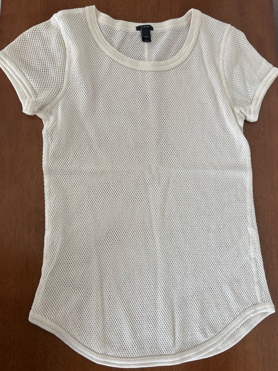 J. Crew Tops - J. Crew Cream Short Sleeve Mesh Tee